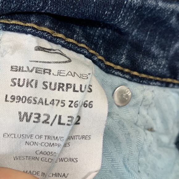 Silver Jeans Suki Surplus Thick Stitched Back Flap Pockets Boot Cut Jeans - Picture 5 of 9